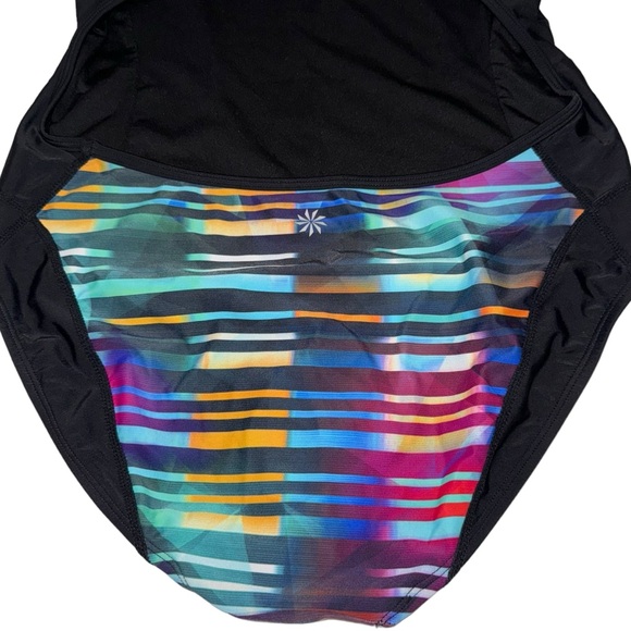 Athleta Streamline Rainbow Stripe Open Back One Piece Swimsuit - Picture 9 of 11